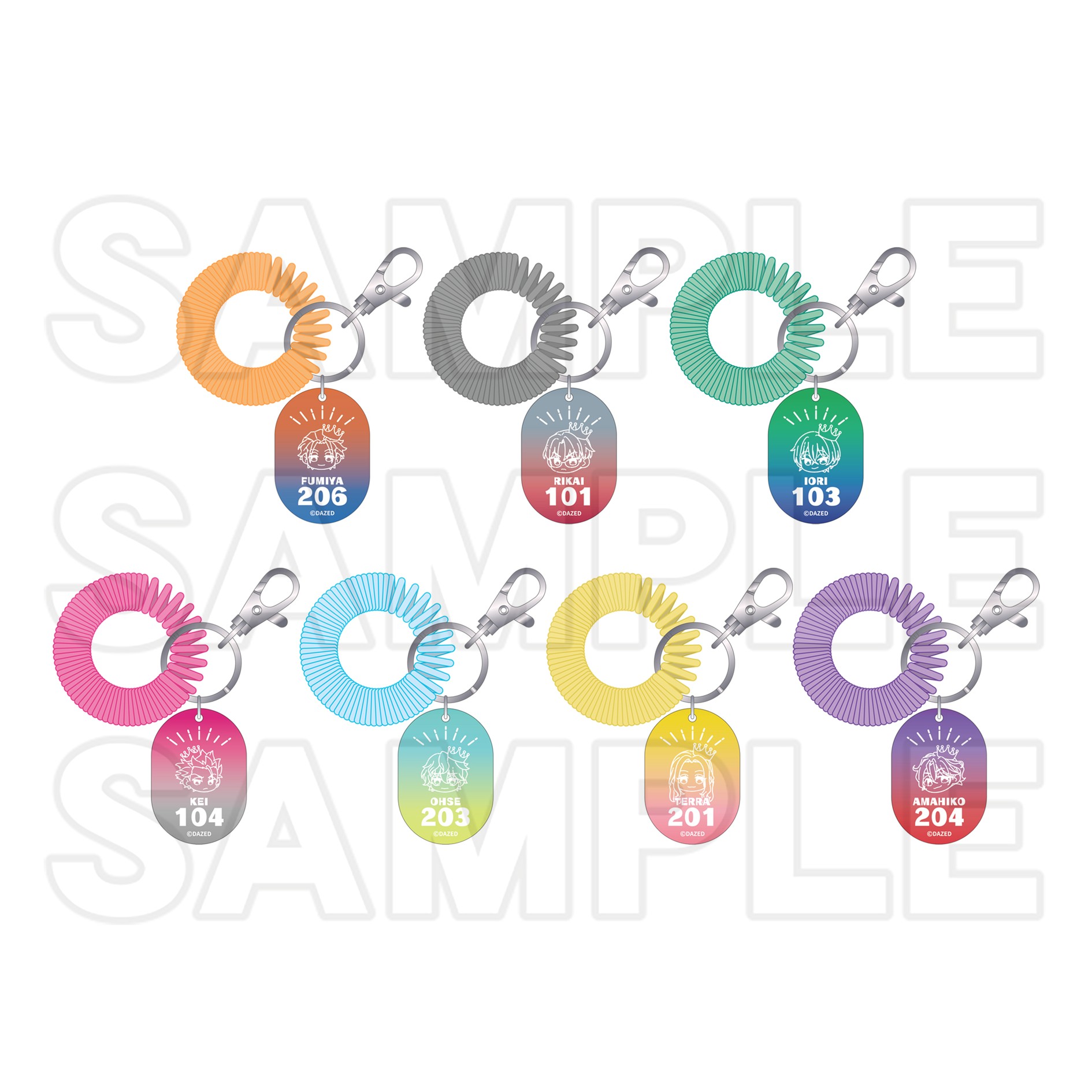 ロッカーキー風アクリルキーホルダーコレクション（全7種）