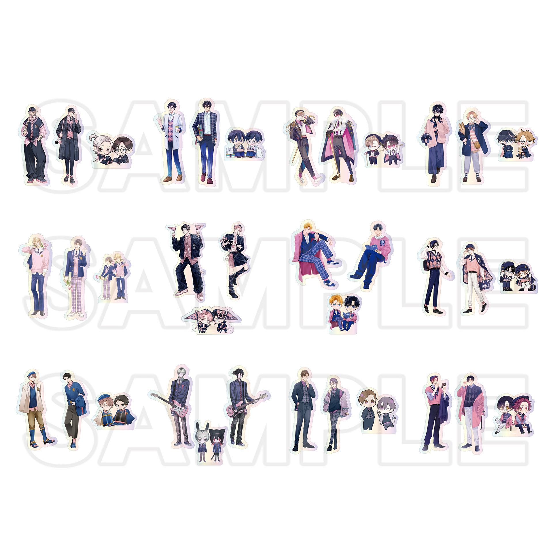 オーロラステッカーセット　PINK/NAVY TRAD. CLUB ver.(12種)